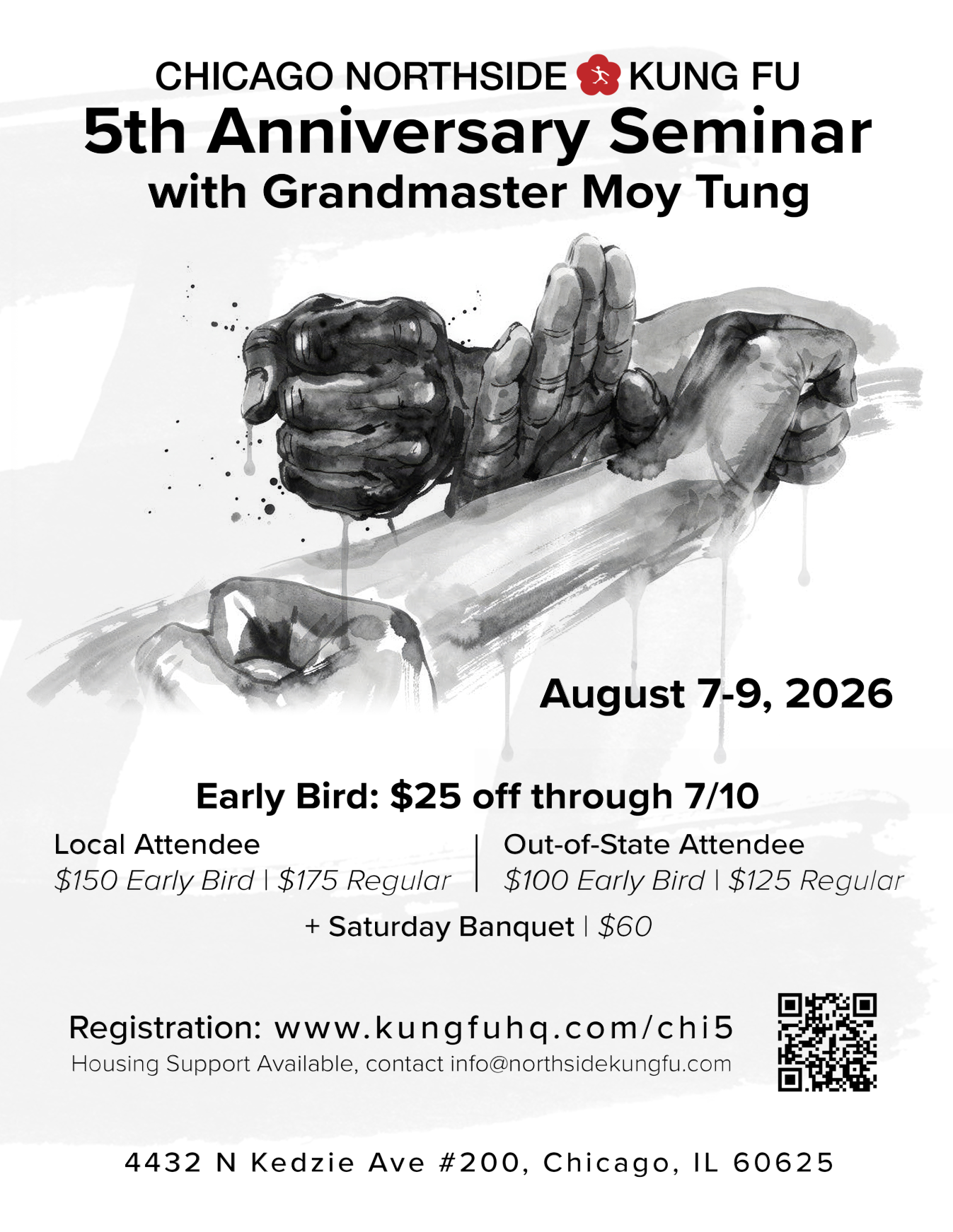 Chicago Northside Kung Fu 5th Anniversary Seminar flyer